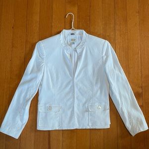 Talbots petite white linen blazer